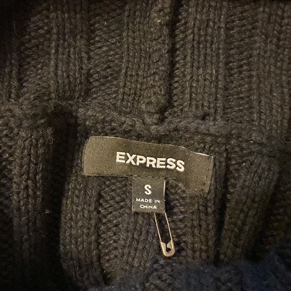 EXPRESS Black Cowl-neck Tunic Sweater - Picture 3 of 3